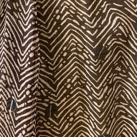 Other Stories Sheer Coffee Bean Print Wrap Blouse - Picture 5 of 8